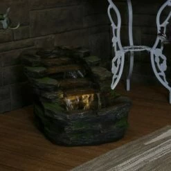 Sunnydaze Decor Sunnydaze 14"H Electric Polyresin Shale Falls Outdoor Water Fountain with LED Lights -Cheap Garden Decor Store unnamed file 13647