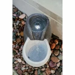 24.8" Modern Indoor/Outdoor Floor Waterfall Fountain with LED Light - Gray/Black - XBrand -Cheap Garden Decor Store unnamed file 13668