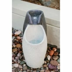 24.8" Modern Indoor/Outdoor Floor Waterfall Fountain with LED Light - Gray/Black - XBrand -Cheap Garden Decor Store unnamed file 13669