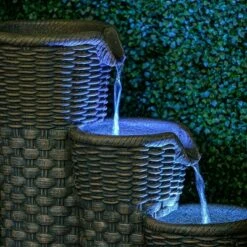 27.75" Outdoor Everwoven Fountain with Water Pump and LED Light Gray - Alfresco Home LLC -Cheap Garden Decor Store unnamed file 13692