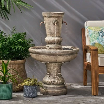 Frederick Outdoor 4 Spout Fountain - Light Brown - Christopher Knight Home 3 Frederick Outdoor 4 Spout Fountain - Light Brown - Christopher Knight Home
