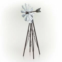 Rustic Bronze & Silver Metal Mini Windmill - Alpine Corporation -Cheap Garden Decor Store unnamed file 13715