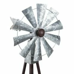 Rustic Bronze & Silver Metal Mini Windmill - Alpine Corporation -Cheap Garden Decor Store unnamed file 13716