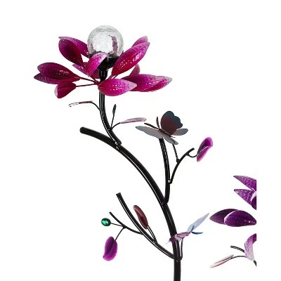 Evergreen 92"H Solar Wind Spinner, Spinning Flowers 5 Evergreen 92"H Solar Wind Spinner, Spinning Flowers - Image 3