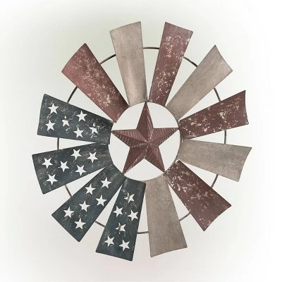 Alpine Corporation Alpine Patriotic Windmill Metal Wall Decor 5 Alpine Corporation Alpine Patriotic Windmill Metal Wall Decor - Image 4