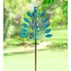 Wind & Weather Cobalt Leaves Metal Peacock Wind Spinner -Cheap Garden Decor Store unnamed file 13748