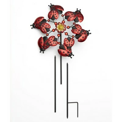 The Lakeside Collection Lakeside Decorative Garden Ladybug Wind Spinner Stake - Dynamic Outdoor Accent 4 The Lakeside Collection Lakeside Decorative Garden Ladybug Wind Spinner Stake - Dynamic Outdoor Accent - Image 3