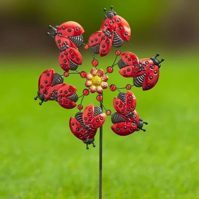 The Lakeside Collection Lakeside Decorative Garden Ladybug Wind Spinner Stake - Dynamic Outdoor Accent 5 The Lakeside Collection Lakeside Decorative Garden Ladybug Wind Spinner Stake - Dynamic Outdoor Accent - Image 4