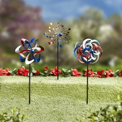 The Lakeside Collection Lakeside Garden Wind Spinner Pinwheel Stakes - Set of 3 9 The Lakeside Collection Lakeside Garden Wind Spinner Pinwheel Stakes - Set of 3 - Image 7