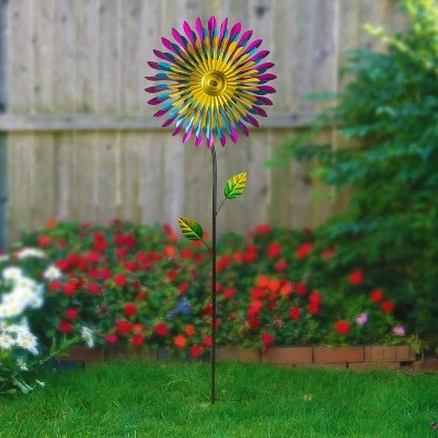 Metal Daisy Wind Spinner Garden Stake - Alpine Corporation 3 Metal Daisy Wind Spinner Garden Stake - Alpine Corporation - Image 2