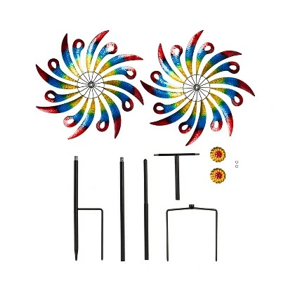 Evergreen 75"H Wind Spinner, Bold Expressions- Fade and Weather Resistant Outdoor Decor for Homes, Yards and Gardens 3 Evergreen 75"H Wind Spinner, Bold Expressions- Fade and Weather Resistant Outdoor Decor for Homes, Yards and Gardens - Image 2