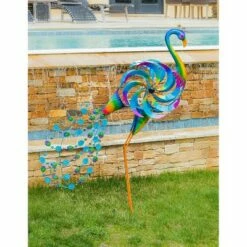 Evergreen 68"H Statement Peacock Wind Spinner -Cheap Garden Decor Store unnamed file 13849