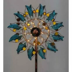Wind & Weather Verdigris Leaf Solar-Lighted Metal Wind Spinner -Cheap Garden Decor Store unnamed file 13868