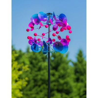 Evergreen 74.75"H Wind Spinner, Blue Purple Pink Ombre 5 Evergreen 74.75"H Wind Spinner, Blue Purple Pink Ombre - Image 3