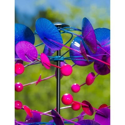 Evergreen 74.75"H Wind Spinner, Blue Purple Pink Ombre 8 Evergreen 74.75"H Wind Spinner, Blue Purple Pink Ombre - Image 6