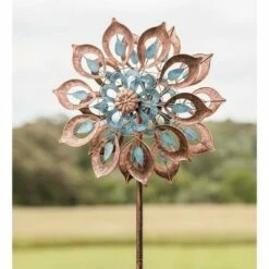 Wind & Weather Copper-Colored Metal Lily Wind Spinner