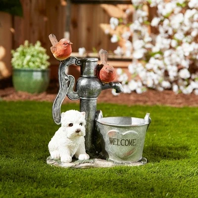 Zingz & Thingz Zingz & Thingz 12.25" Polyresin Little Pup and Water Pump Statue 6 Zingz & Thingz Zingz & Thingz 12.25" Polyresin Little Pup and Water Pump Statue - Image 5