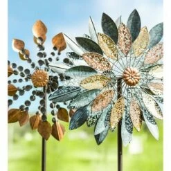 Wind & Weather Weathered Gray and Bronze-Colored Metal Cups and Leaves Wind Spinner -Cheap Garden Decor Store unnamed file 13909