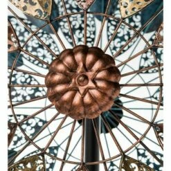 Wind & Weather Metal Wind Spinner with Patina-Like Blue, Golden and Bronze-Colored Leaves with Intricate Filigree Cutouts -Cheap Garden Decor Store unnamed file 13929