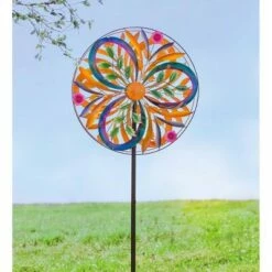 Wind & Weather Colorful Tail Feathers Dual-Rotor Metal Wind Spinner