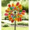 Wind & Weather Multi-Colored Many-Petaled Dual Rotor Metal Wind Spinner