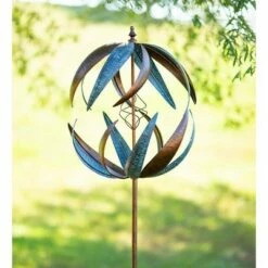 Wind & Weather Bronze-Colored and Patina-Like Metal Dual Swirl Wind Spinner