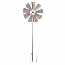 Evergreen 72"H Wind Spinner, Galvanized Windmill