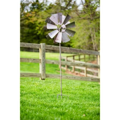 Evergreen 72"H Wind Spinner, Galvanized Windmill 4 Evergreen 72"H Wind Spinner, Galvanized Windmill - Image 3