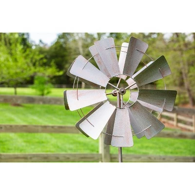 Evergreen 72"H Wind Spinner, Galvanized Windmill 5 Evergreen 72"H Wind Spinner, Galvanized Windmill - Image 4