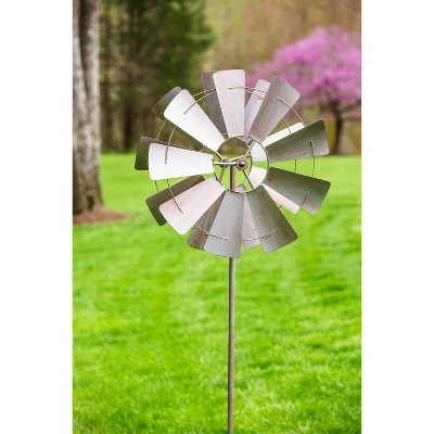 Evergreen 72"H Wind Spinner, Galvanized Windmill 6 Evergreen 72"H Wind Spinner, Galvanized Windmill - Image 5