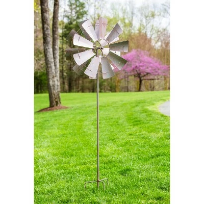Evergreen 72"H Wind Spinner, Galvanized Windmill 7 Evergreen 72"H Wind Spinner, Galvanized Windmill - Image 6