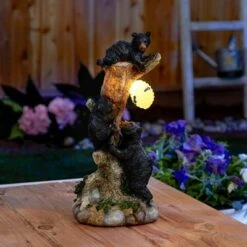 Zingz & Thingz Zingz & Thingz 12" Polyresin Climbing Bear Honeycomb Solar Light Statue Black -Cheap Garden Decor Store unnamed file 1405