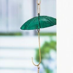 Evergreen 98"H Verdigris Umbrella Rain Chain- Fade and Weather Resistant Outdoor Decor -Cheap Garden Decor Store unnamed file 14085