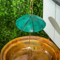 Evergreen 98"H Verdigris Umbrella Rain Chain- Fade and Weather Resistant Outdoor Decor -Cheap Garden Decor Store unnamed file 14087