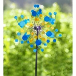 Evergreen 48.5"H Wind Spinner, Blue Confetti