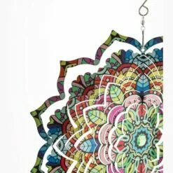 Wind & Weather Flower Mandala Optical Illusion Hanging Metal Spinner -Cheap Garden Decor Store unnamed file 14102