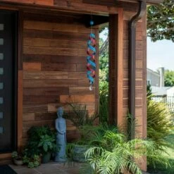 Alpine Corporation 40" Metal Decor Red and Blue Swirl