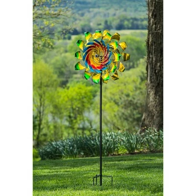 Evergreen 75"H Primary Color Swirl with Curved Edges Wind Spinner 3 Evergreen 75"H Primary Color Swirl with Curved Edges Wind Spinner