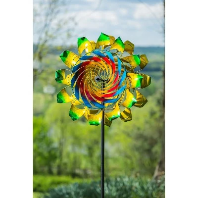 Evergreen 75"H Primary Color Swirl with Curved Edges Wind Spinner 5 Evergreen 75"H Primary Color Swirl with Curved Edges Wind Spinner - Image 3