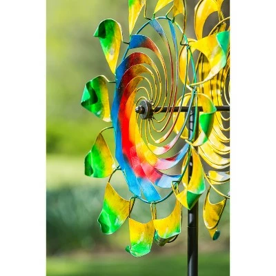 Evergreen 75"H Primary Color Swirl with Curved Edges Wind Spinner 6 Evergreen 75"H Primary Color Swirl with Curved Edges Wind Spinner - Image 4