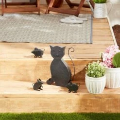 Zingz & Thingz Zingz & Thingz 7" Metal Cat with Mice Sculpture Black -Cheap Garden Decor Store unnamed file 1418