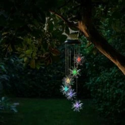 Alpine Corporation 28" Solar Flower Color-Changing Hanging Mobile