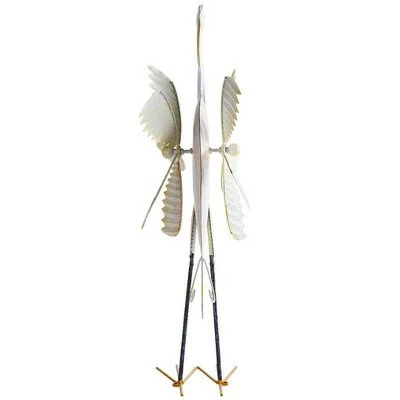 Wind & Weather Handcrafted Metal Crane Wind Spinner with Twirling Wings 3 Wind & Weather Handcrafted Metal Crane Wind Spinner with Twirling Wings - Image 2