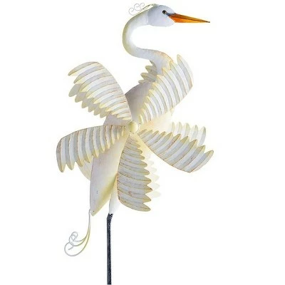 Wind & Weather Handcrafted Metal Crane Wind Spinner with Twirling Wings 4 Wind & Weather Handcrafted Metal Crane Wind Spinner with Twirling Wings - Image 3