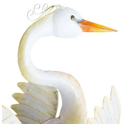 Wind & Weather Handcrafted Metal Crane Wind Spinner with Twirling Wings 5 Wind & Weather Handcrafted Metal Crane Wind Spinner with Twirling Wings - Image 4