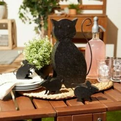 Zingz & Thingz Zingz & Thingz 7" Metal Cat with Mice Sculpture Black -Cheap Garden Decor Store unnamed file 1424