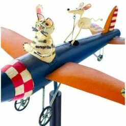 Wind & Weather Metal Cat and Mouse Airplane Whirligig -Cheap Garden Decor Store unnamed file 14241