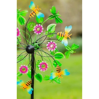 Evergreen 75"H Bee Wind Spinner 3 Evergreen 75"H Bee Wind Spinner