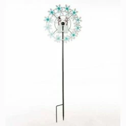 Plow & Hearth Holiday Snowman Metal Wind Spinner with Snowflakes