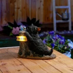 Zingz & Thingz Zingz & Thingz 8.5" Polyresin Lounging Bear Solar Light Statue Dark Brown -Cheap Garden Decor Store unnamed file 1429